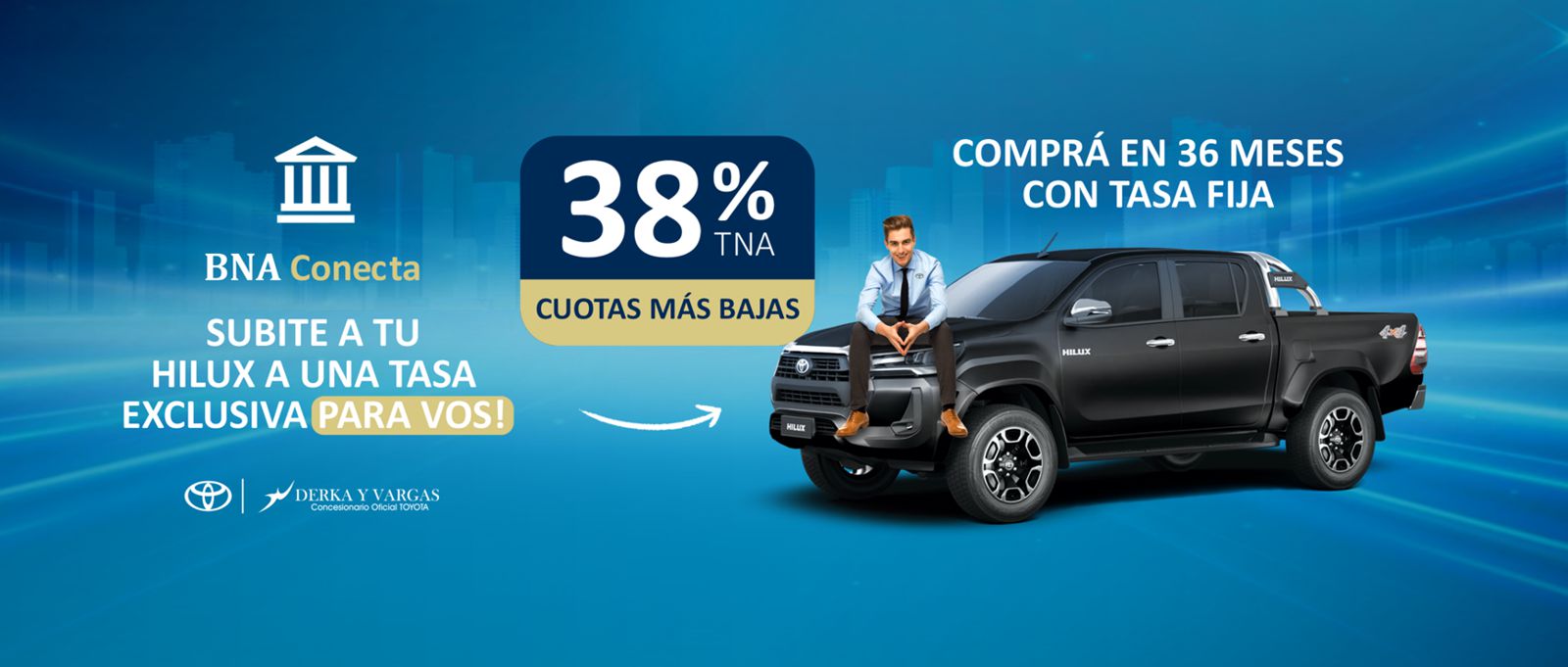 Subite a tu Hilux a una TASA exclusiva para vos
